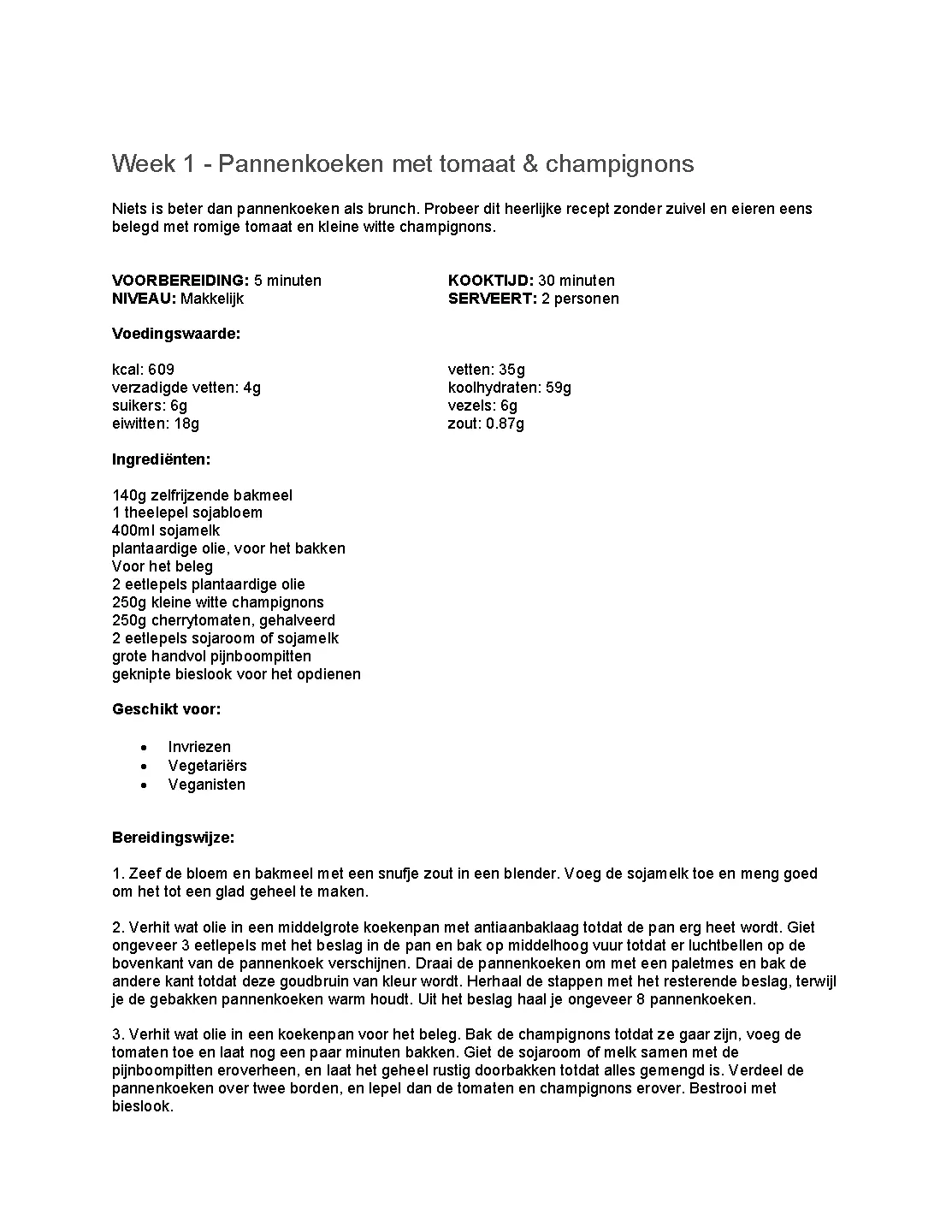Voorbeeld pagina