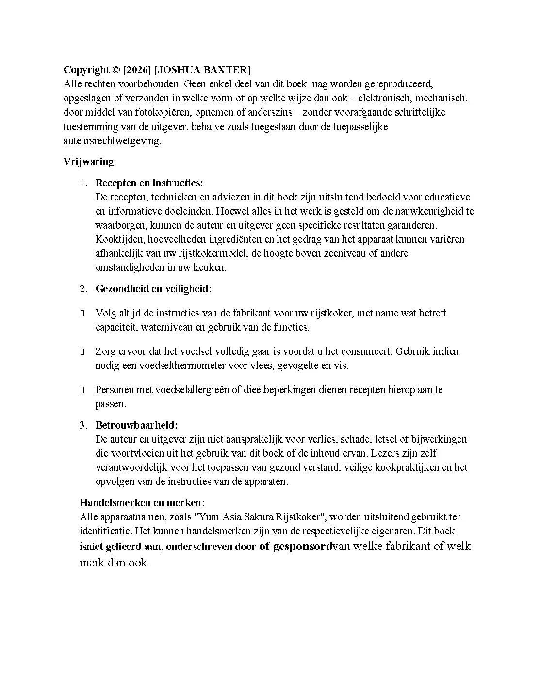 Voorbeeld pagina