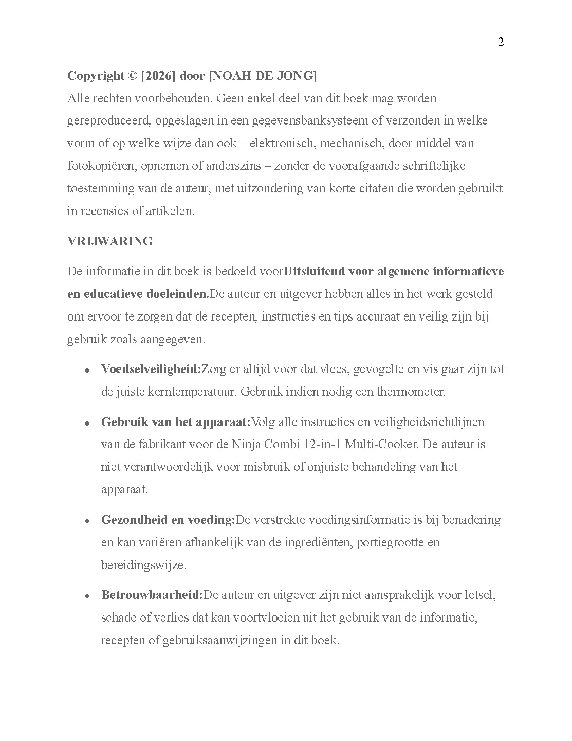 Voorbeeld pagina