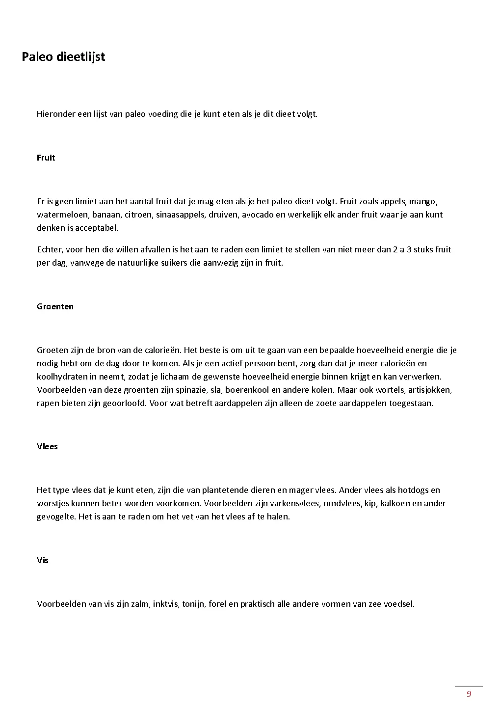 Voorbeeld pagina