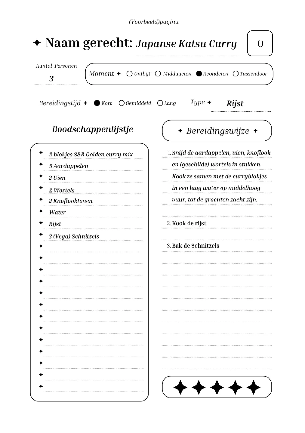 Voorbeeld pagina