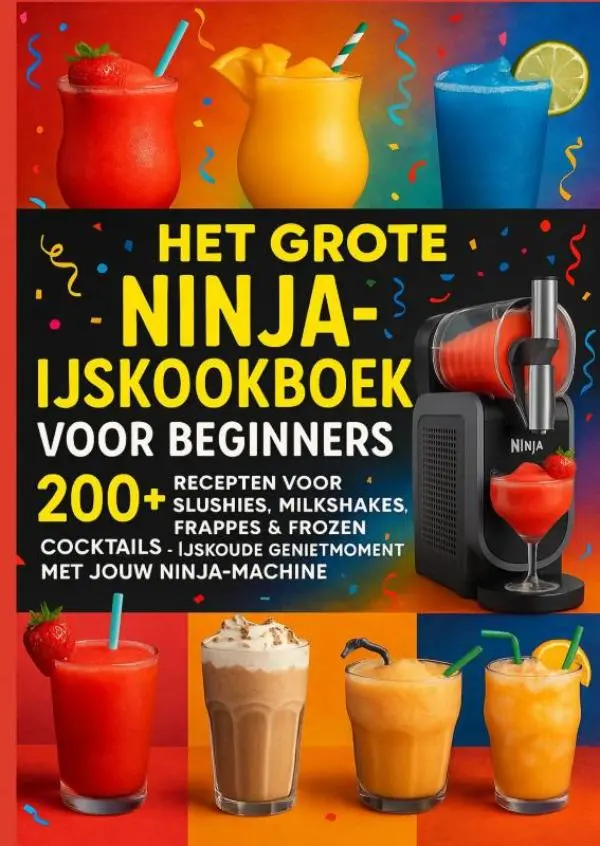 Cover van Het grote Ninja-ijskookboek voor beginners: 200+ Recepten voor Slushies, Milkshakes, Frappés & Frozen Cocktails [KLEURUITVOER]:
