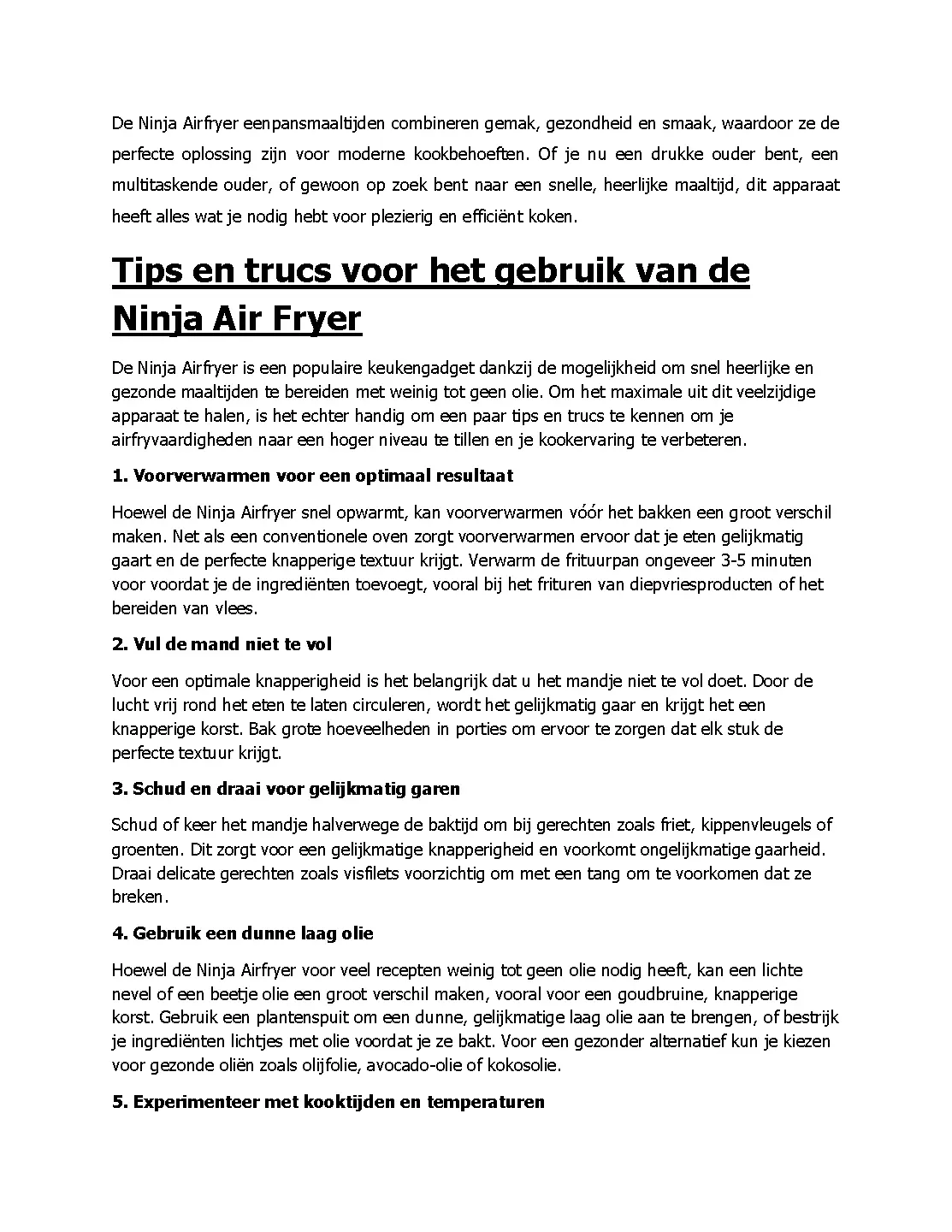 Voorbeeld pagina