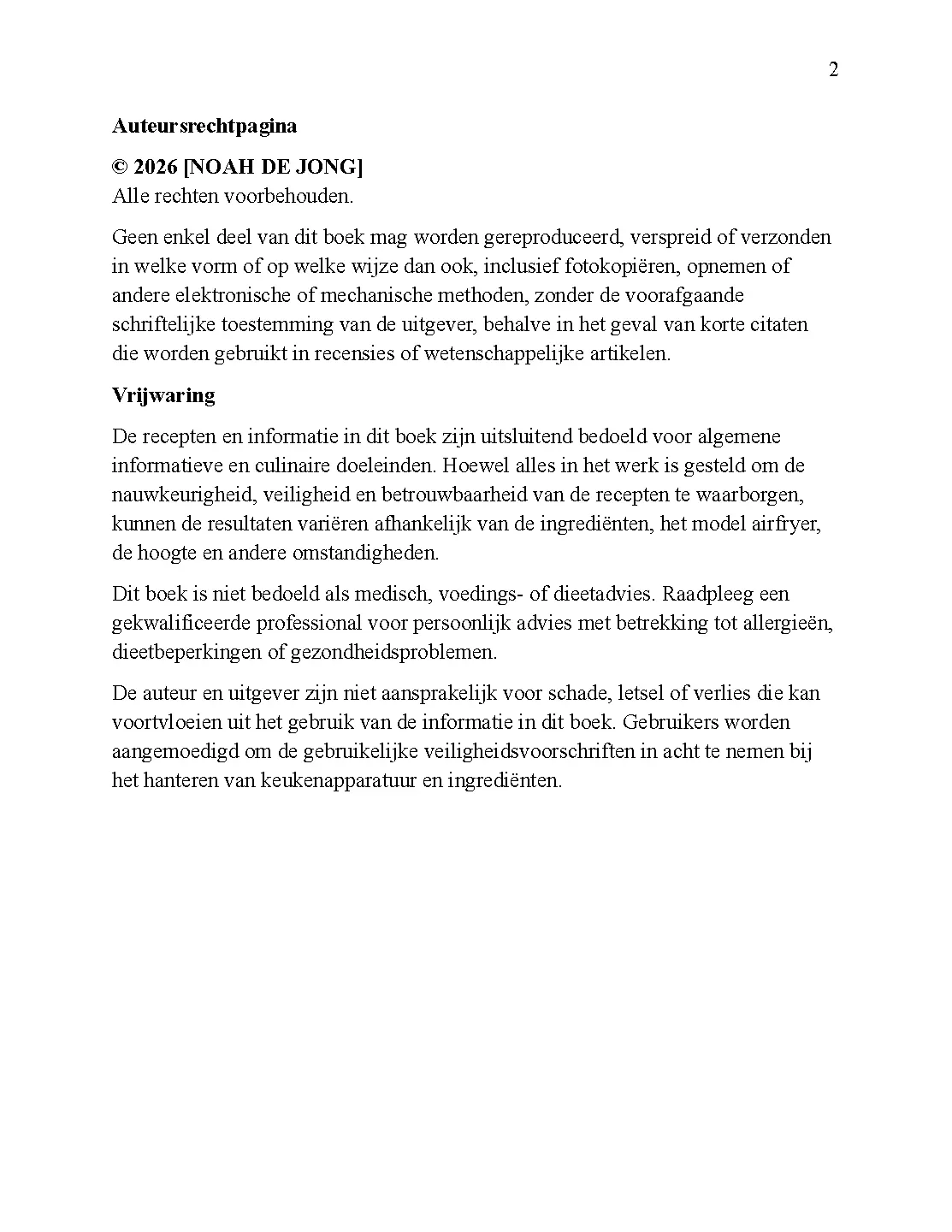 Voorbeeld pagina
