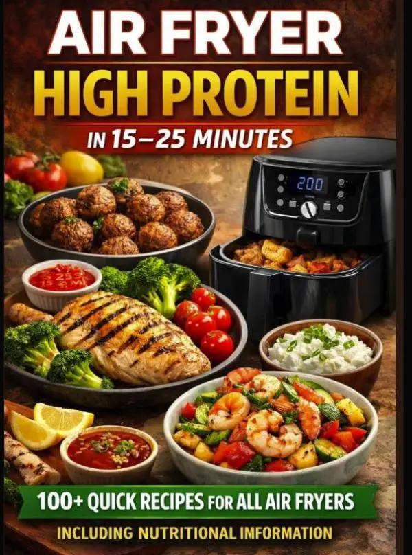Cover van Air Fryer High Protein – In 15–25 Minutes: 100+ Quick Recipes For All Air Fryers – Including Nutritional Information  