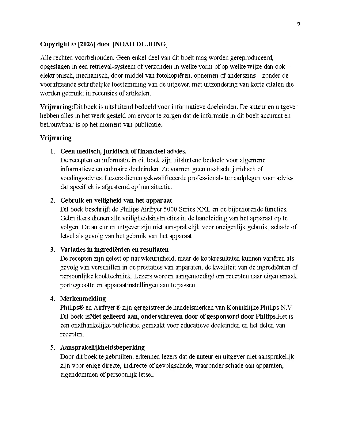 Voorbeeld pagina