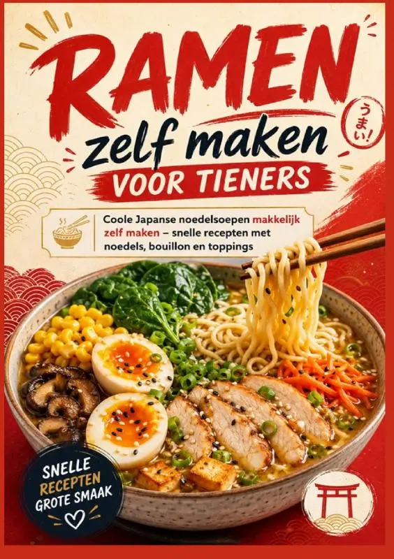 Cover van Ramen zelf maken voor tieners: Coole Japanse noedelsoepen makkelijk zelf maken – snelle recepten met noedels, bouillon en toppings
