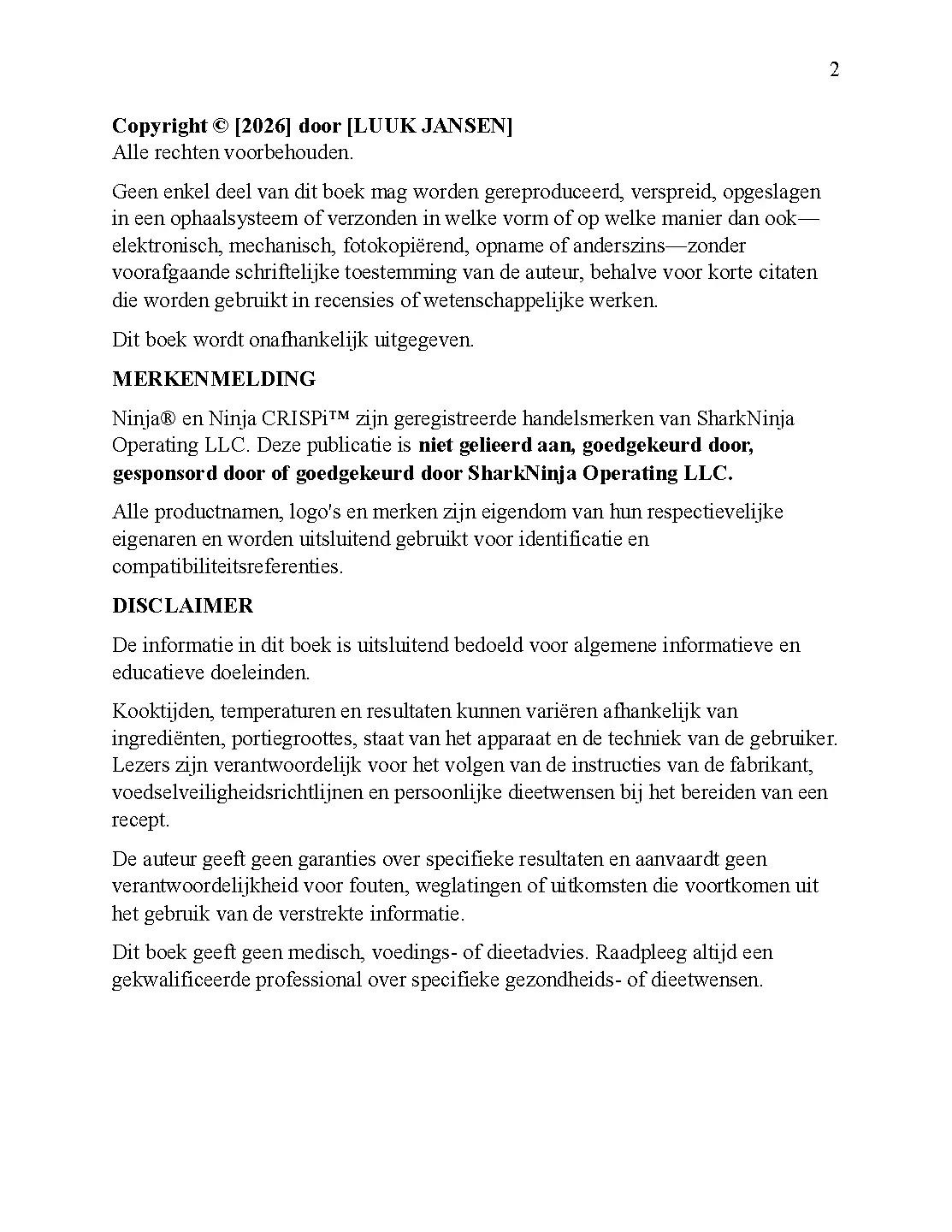 Voorbeeld pagina