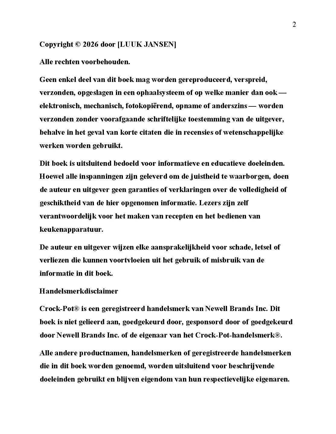 Voorbeeld pagina